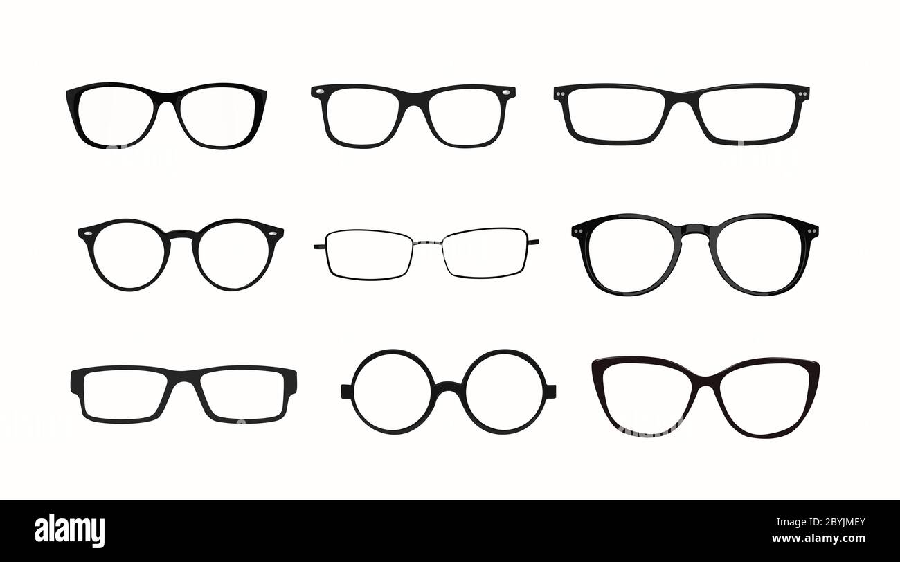 Vector Isolated Set of Different Glasses Stock Vector Image & Art - Alamy