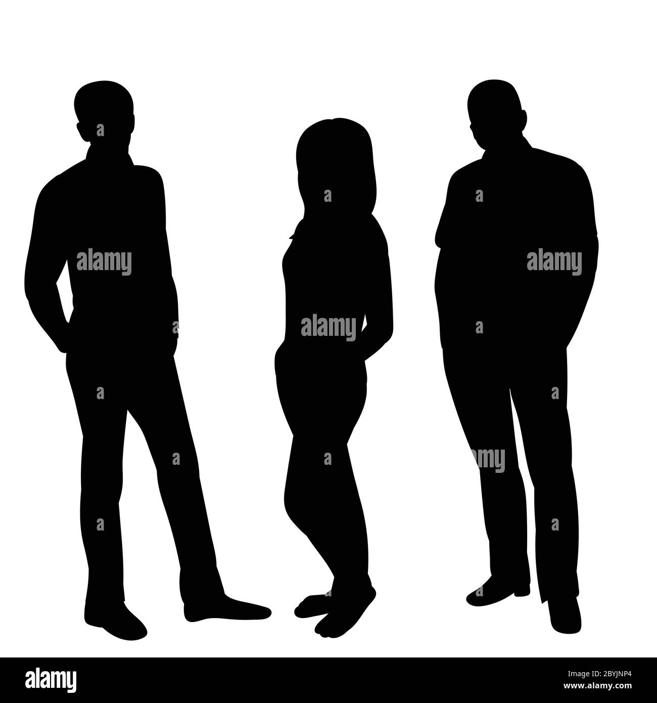 Black Silhouette People Are Standing Stock Vector Image And Art Alamy 