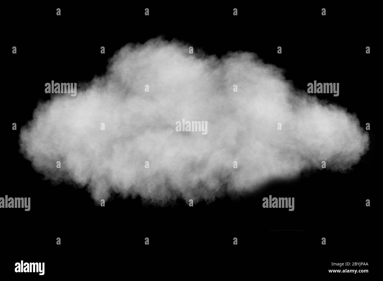 white puffy cloud isolated on black background Stock Photo