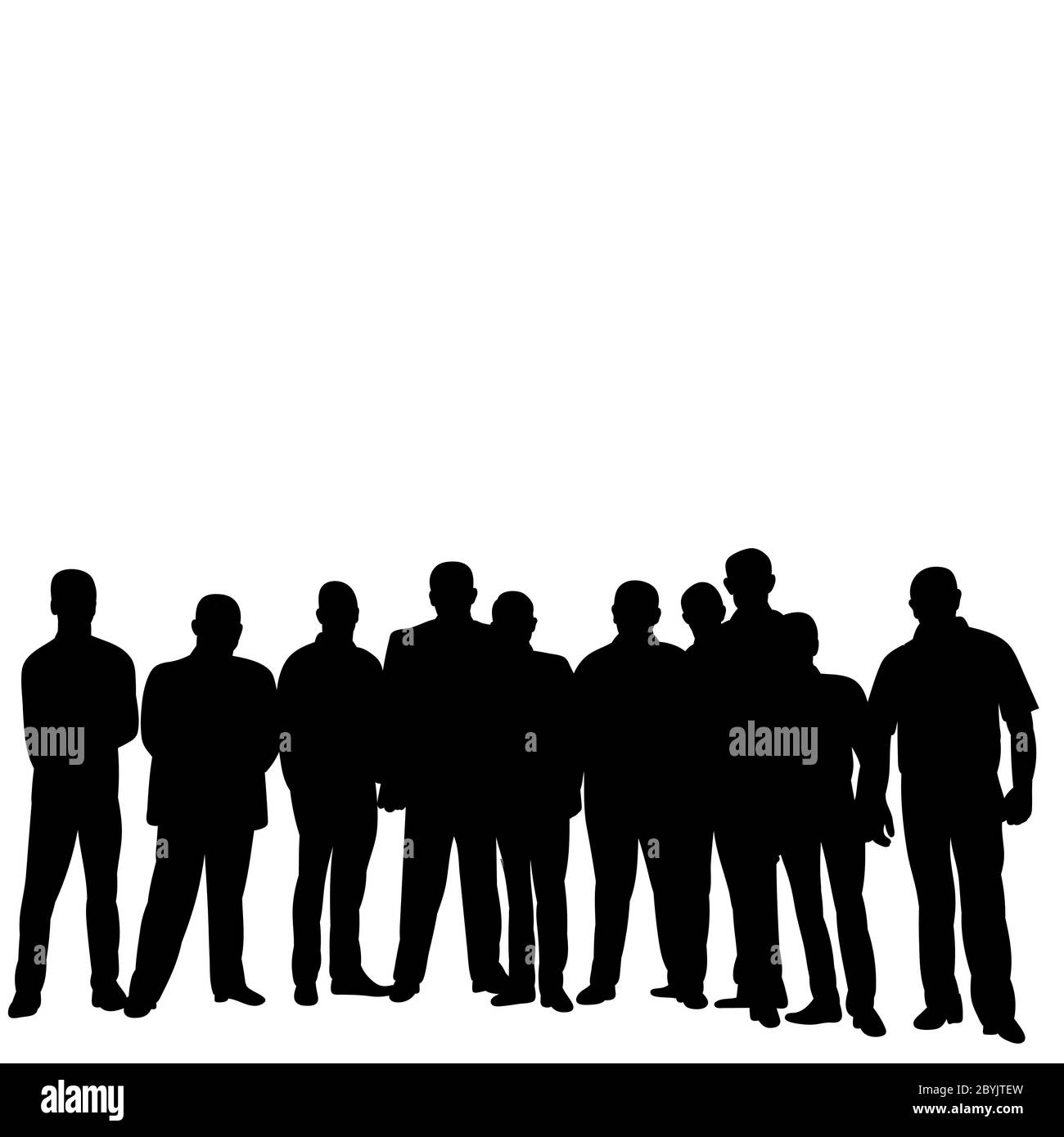 Silhouette A Crowd Of People Standing Stock Vector Image And Art Alamy