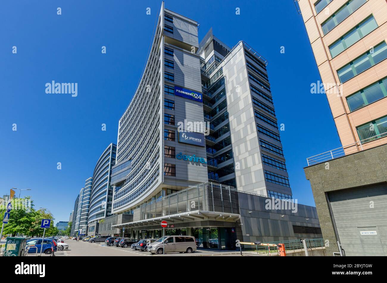 Warsaw, Mazovian province, Poland. Modern office buildings in the