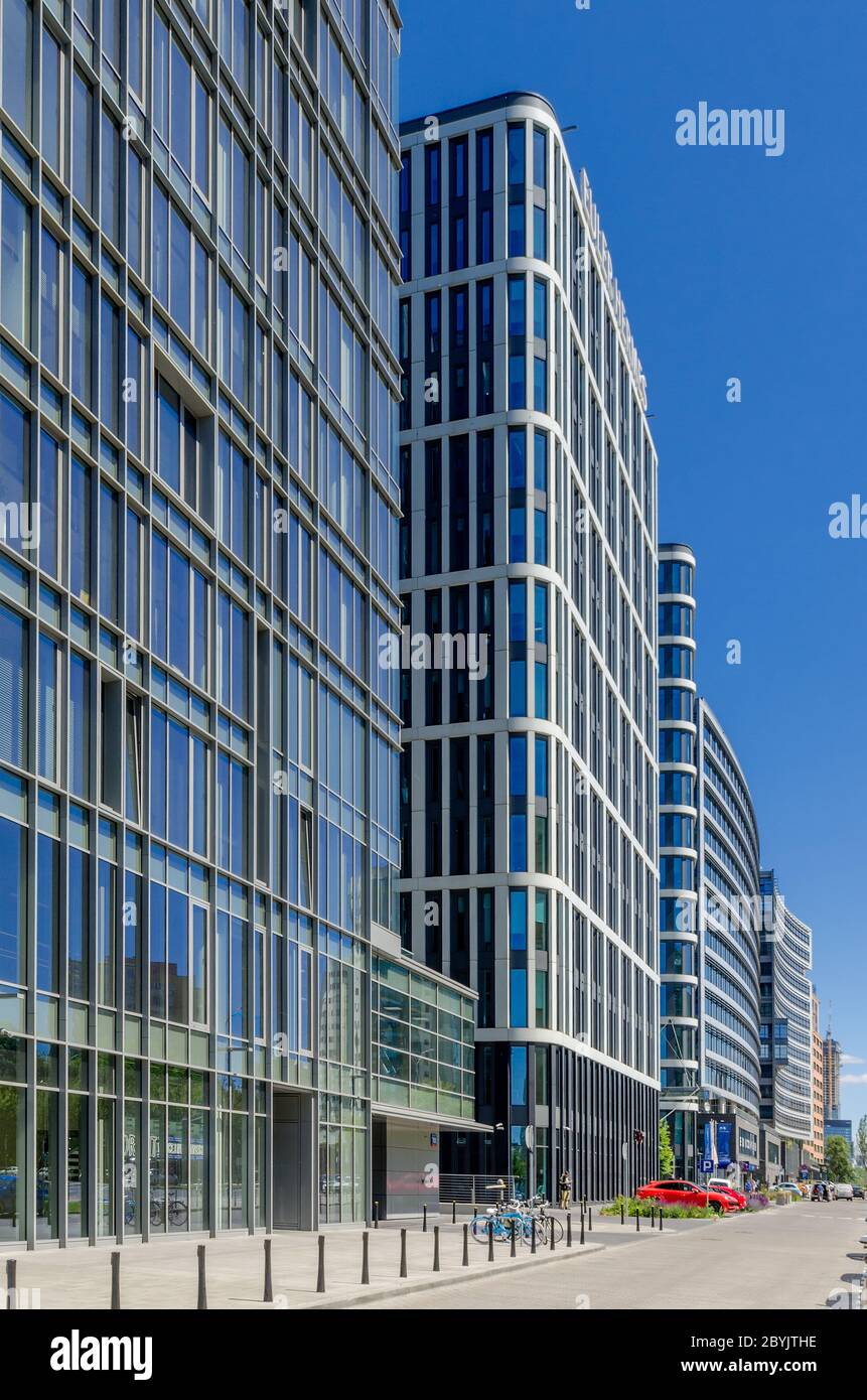 Warsaw, Mazovian province, Poland. Modern office buildings in the