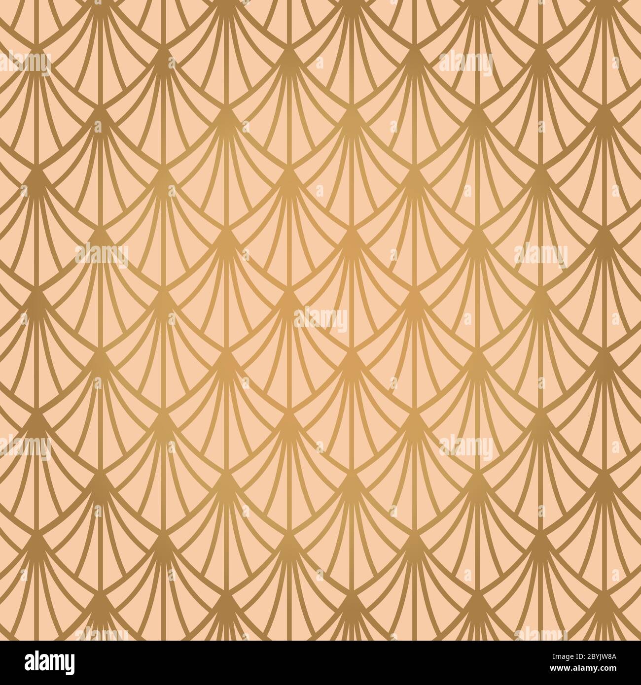 Art deco seamless pattern in gold color on an isolated or gold exclusive background. EPS 10 vector. Stock Vector