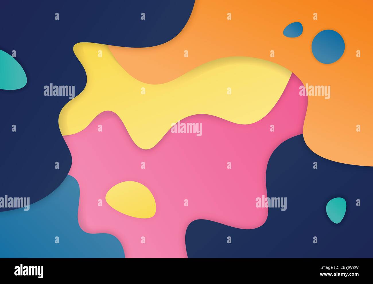 Abstract fluid shape of vivid color design for kid presentation. Use for advertise, poster, template design, copy space of text. illustration vector e Stock Vector