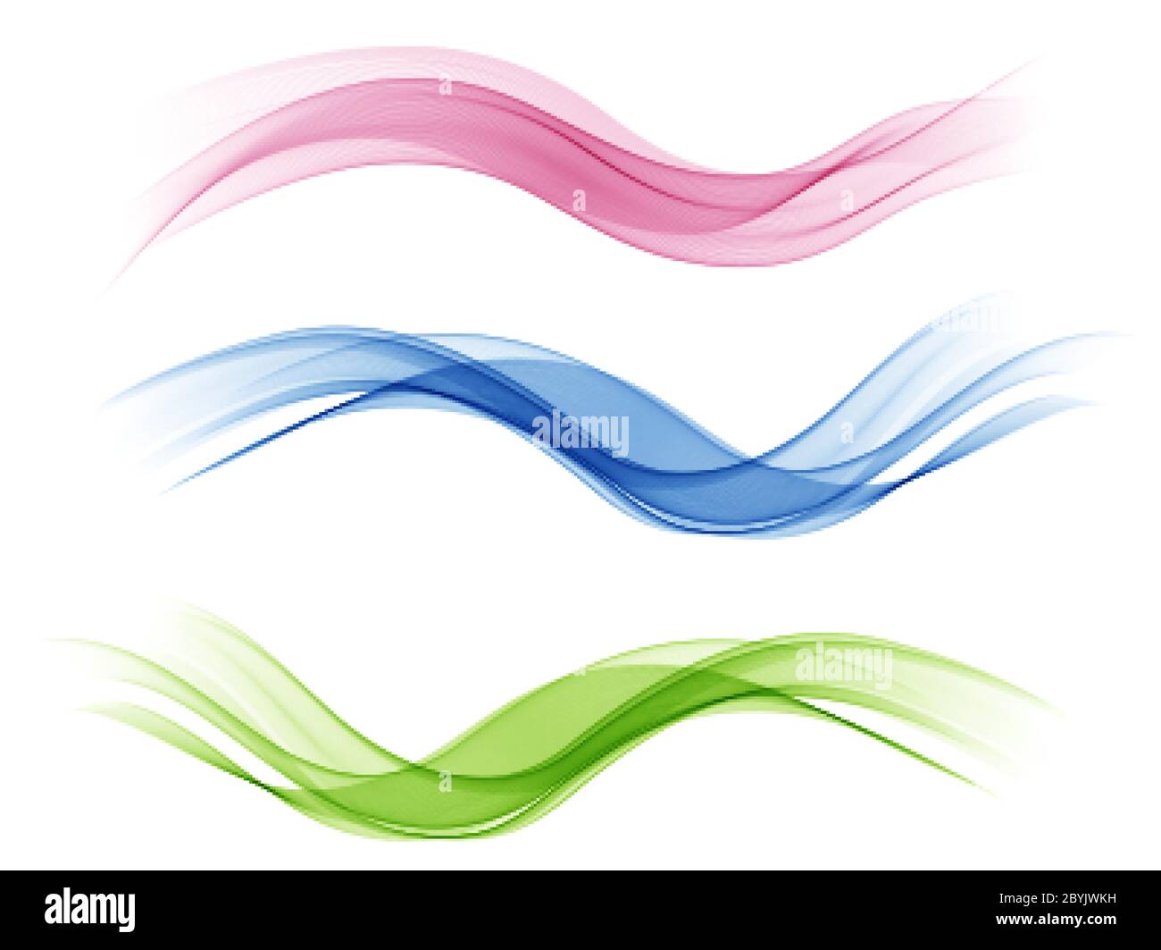 Smooth clear beautiful waves set. Wave abstract background Vector Stock Vector