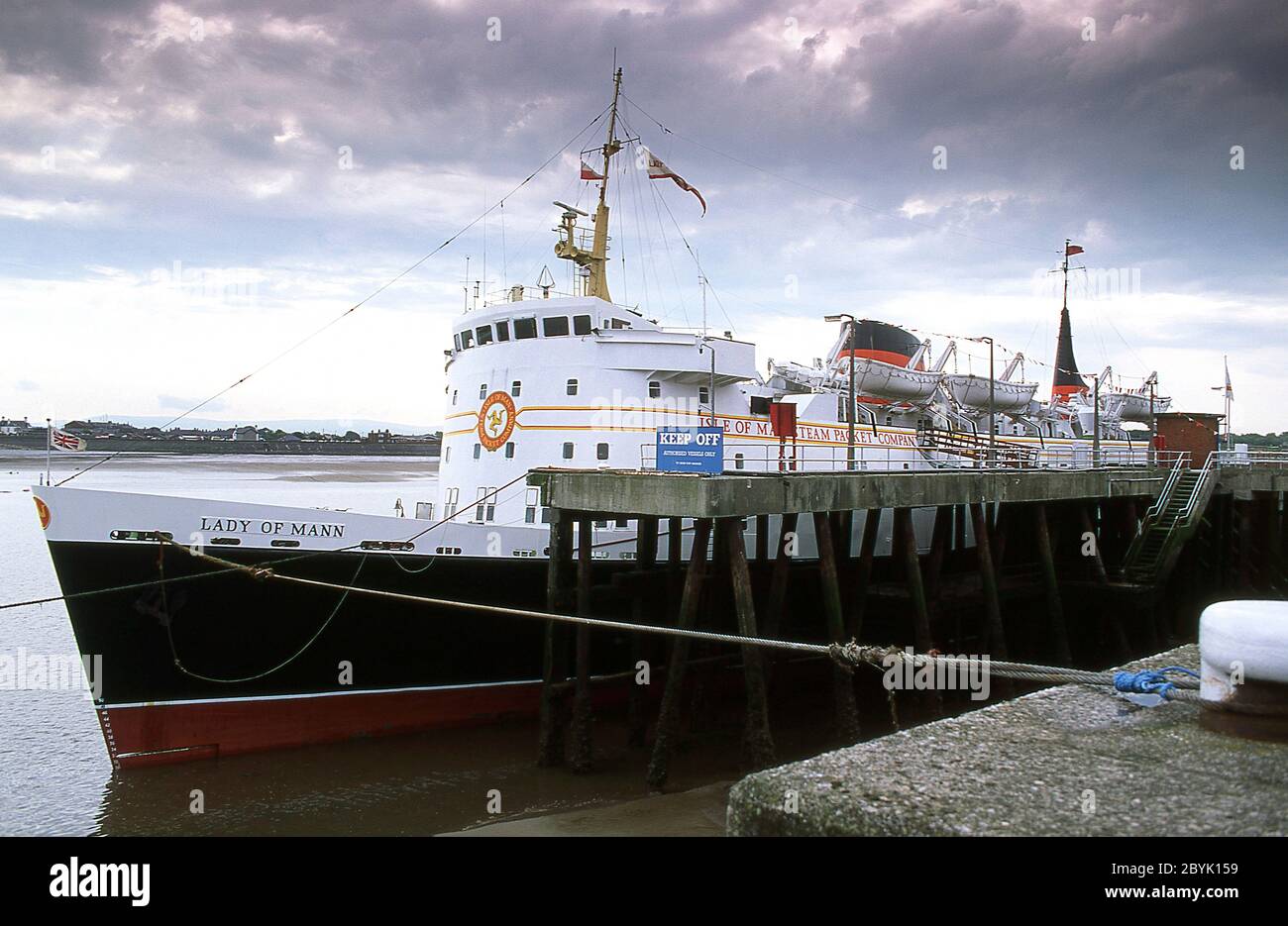 Lady of Mann ferry of Isle of Man Steam Packet Company in Douglas harbour in the the Isle of Man 1991 Stock Photo