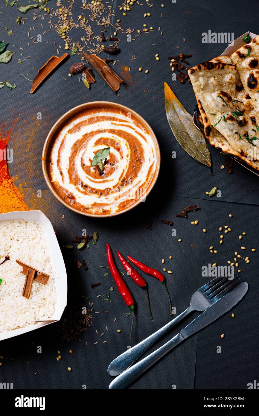 Indian food and spicy spices, stylish photos for the menu Stock Photo ...