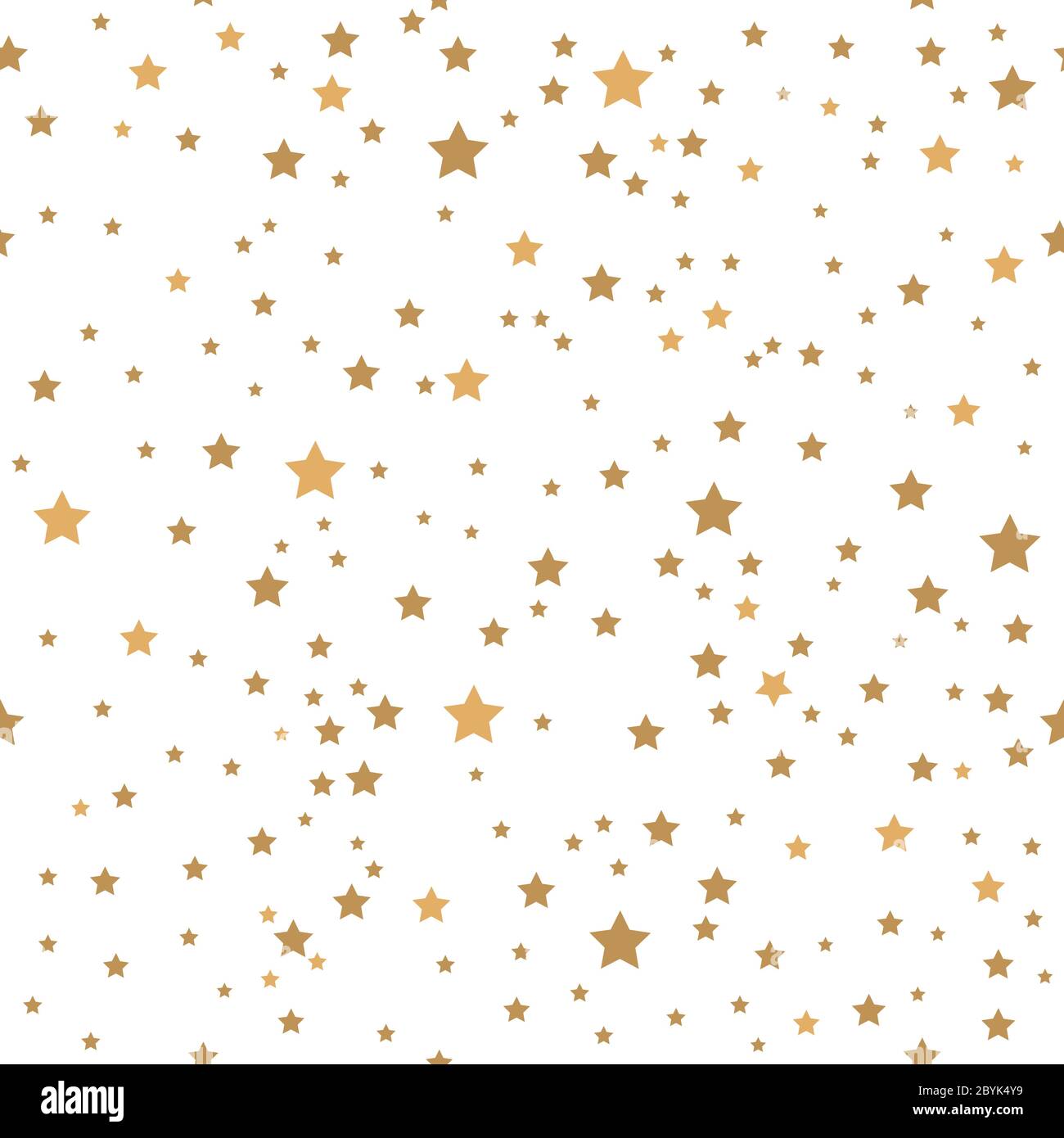 Gold stars on white background seamless pattern. Vector illustration ...