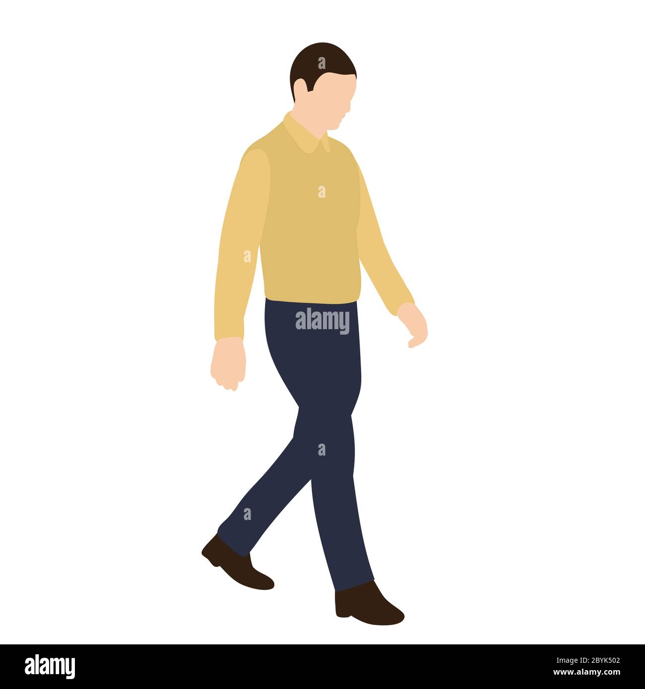 vector, on a white background, in a flat style man, the guy is walking ...