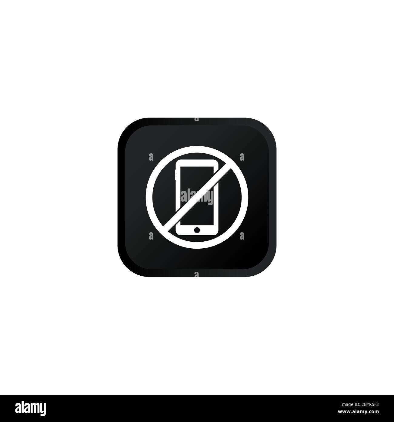 No cell phone sign icon modern button design black symbol isolated on white background. Vector EPS 10. Stock Vector
