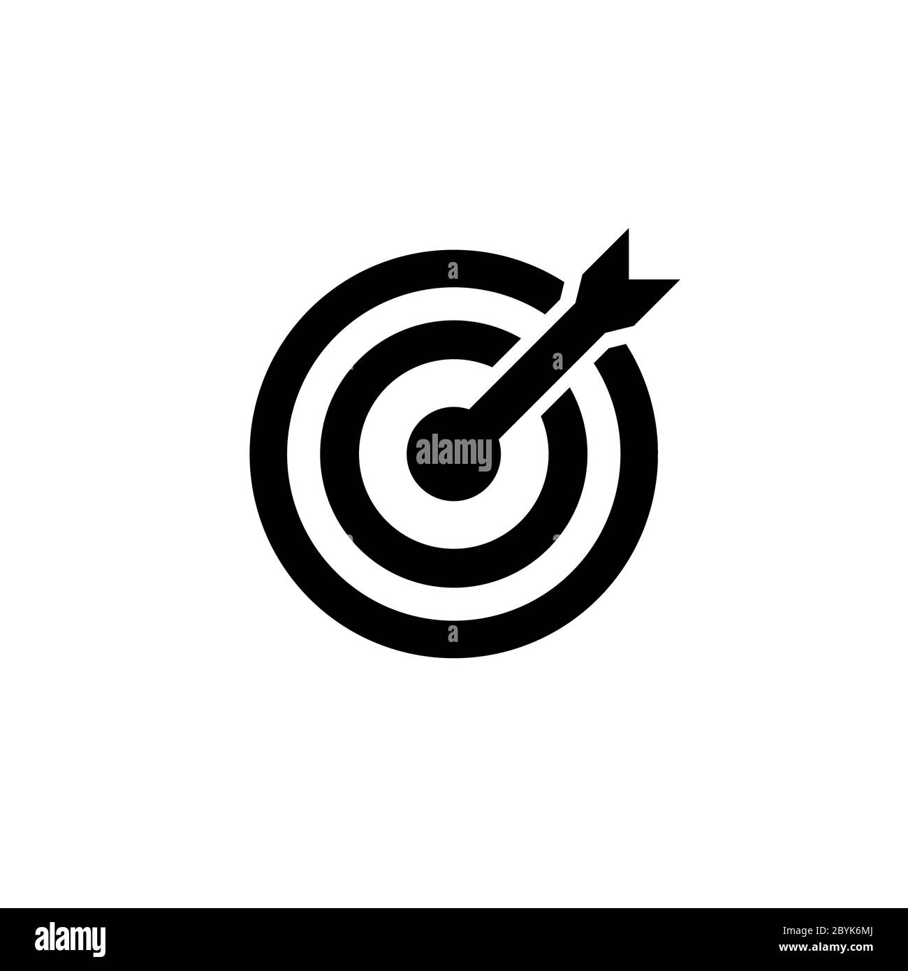 Mission icon or business goal logo in black design concept on an isolated white background. EPS 10 vector. Stock Vector