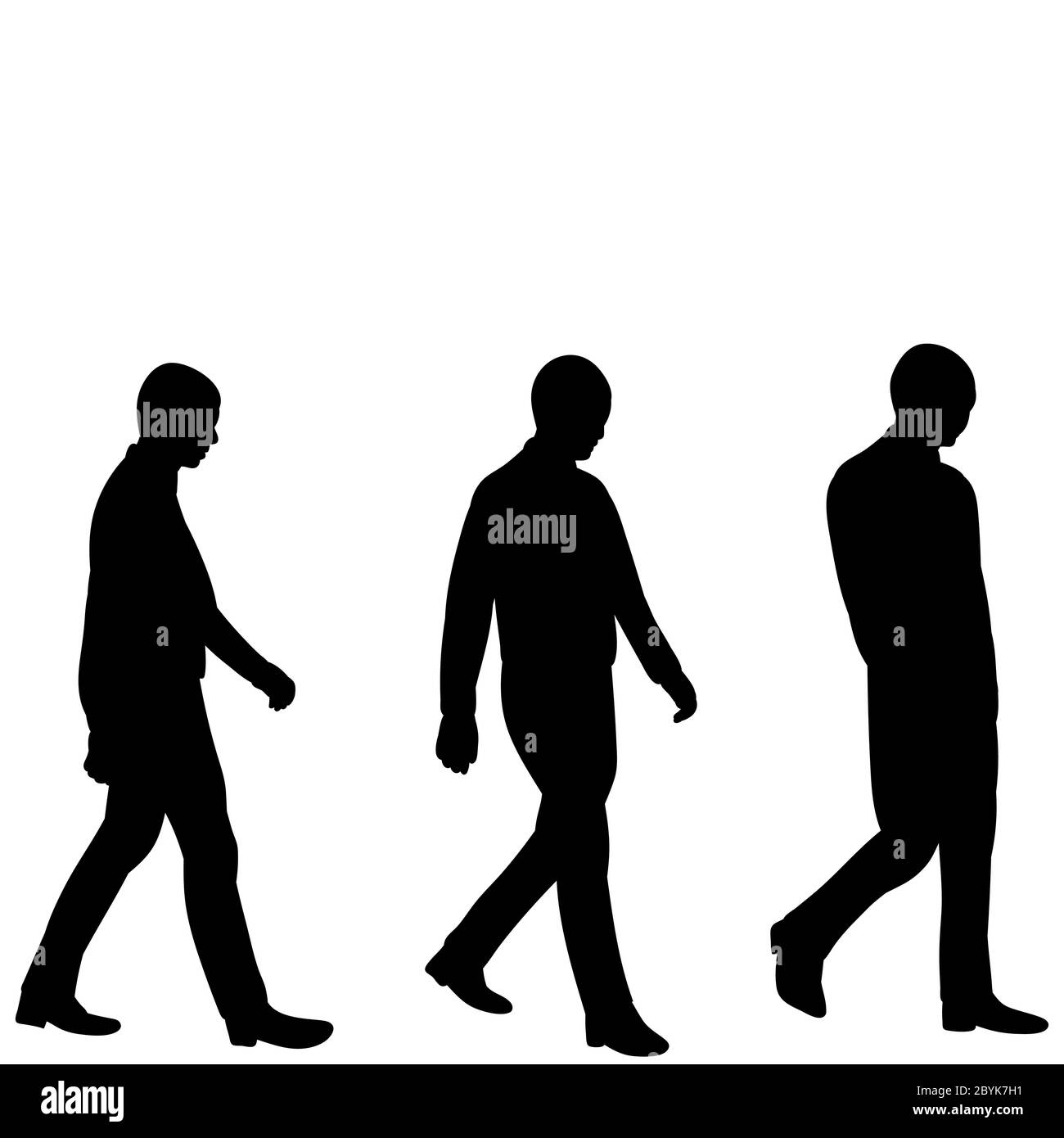 vector, on a white background, black silhouette of a man walking Stock ...