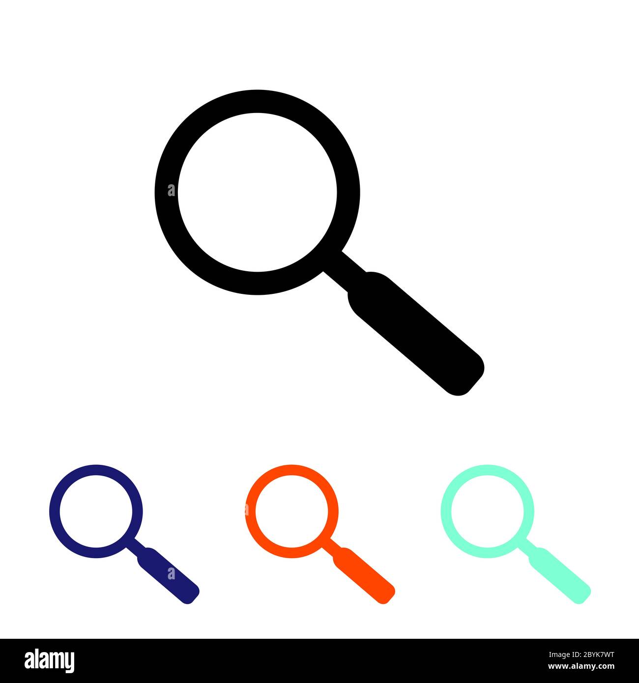 Search icon or magnifier icon in modern colour design concept on isolated white background. EPS 10 vector. Stock Vector