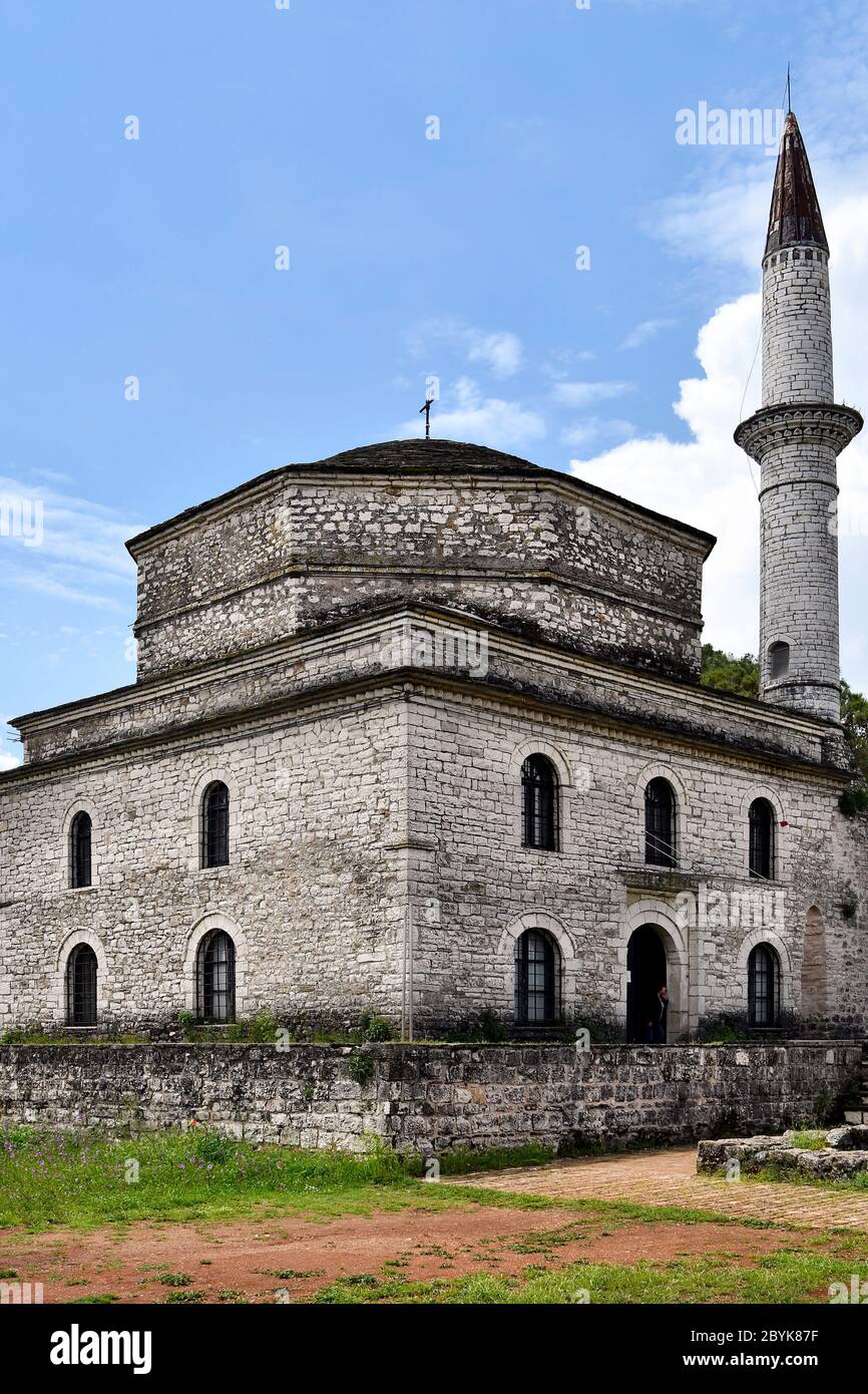 Greece, Ioannina, medieval Fetiche aka Fethije Mosque with Minaret in the fortress of the capital of Epirus Stock Photo