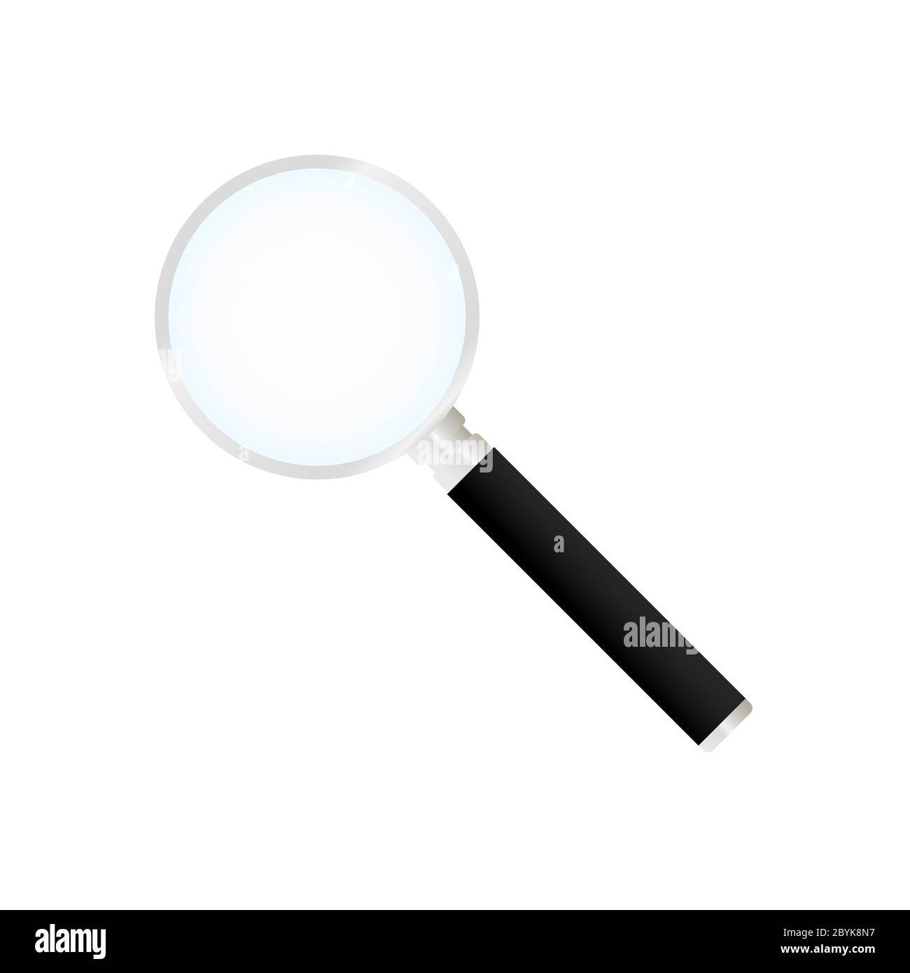 Magnifying glass or magnifier with light reflection icon in on an isolated background. EPS 10 vector. Stock Vector