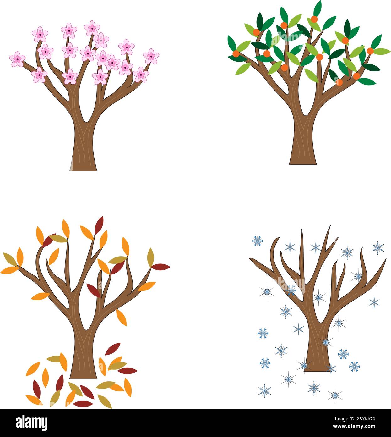 Four seasons illustration (Spring, Summer, Fall / Autumn, Winter Stock  Vector Image & Art - Alamy
