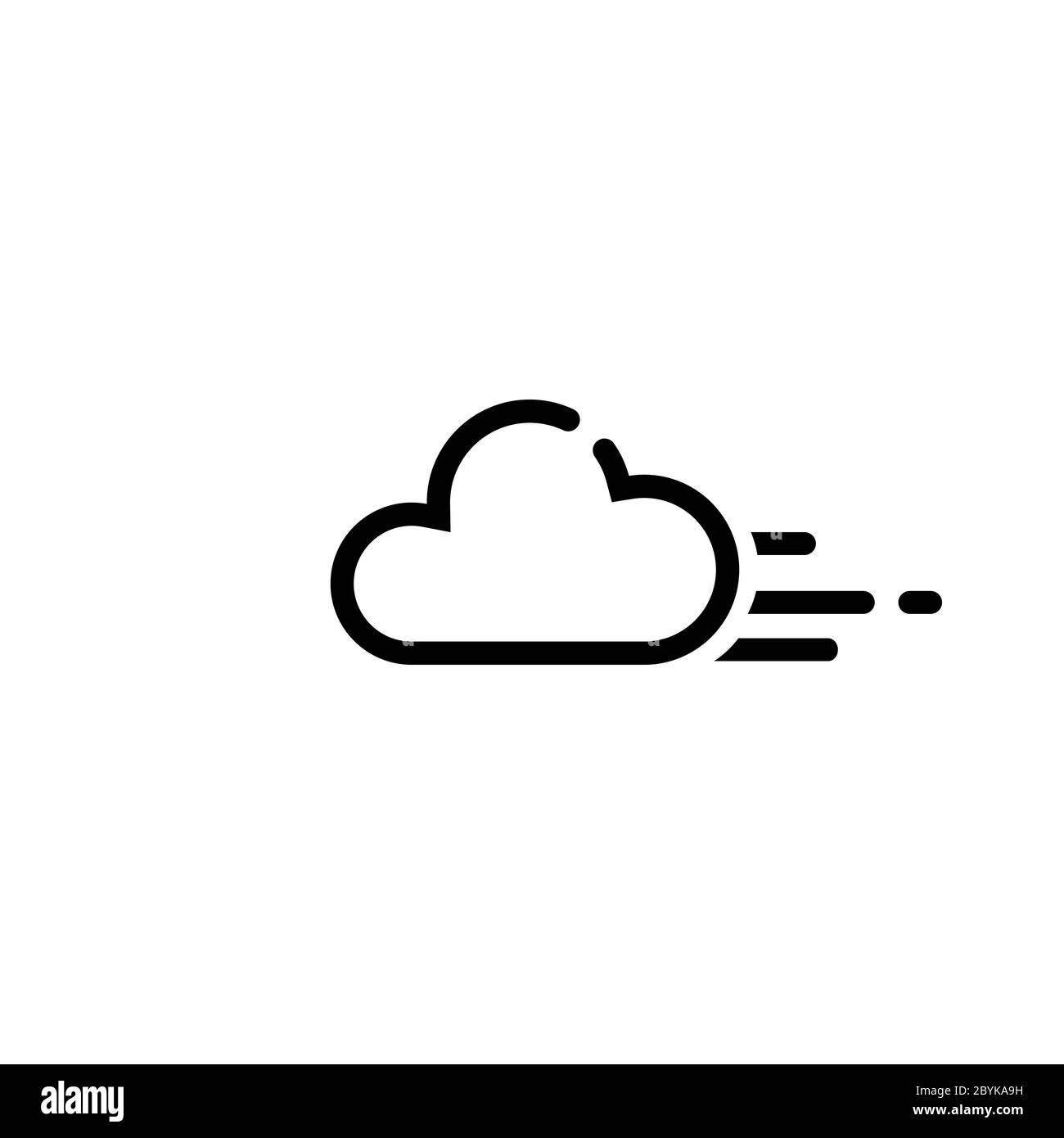 Cloud line icon vector logo design black symbol isolated on white
