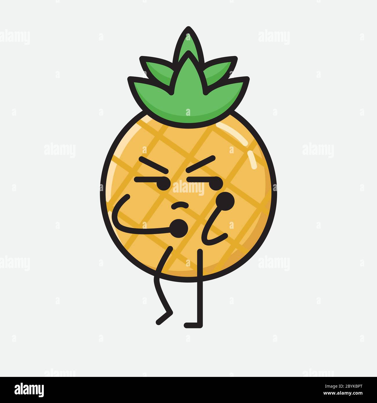 An illustration of Cute Pineapple Fruit Mascot Vector Character in Flat ...