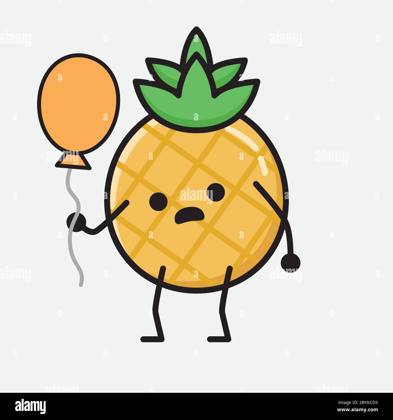 An illustration of Cute Pineapple Fruit Mascot Vector Character in Flat ...