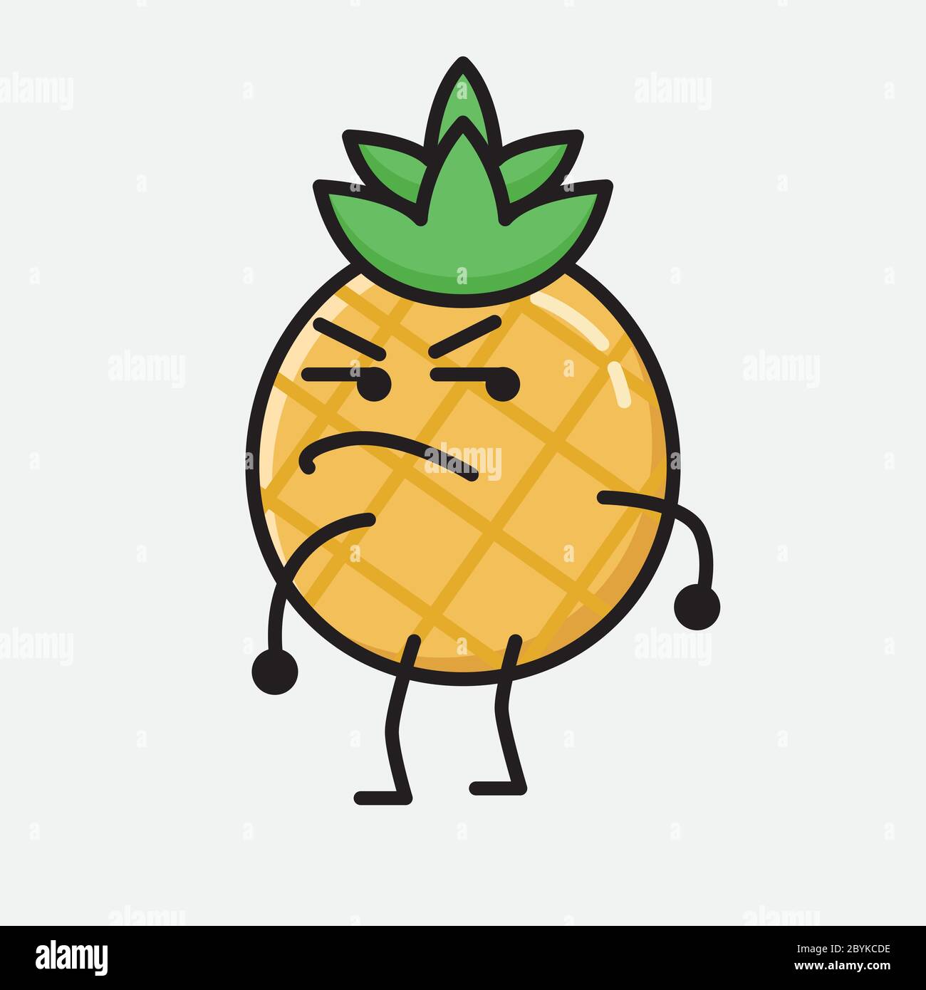 An illustration of Cute Pineapple Fruit Mascot Vector Character in Flat ...