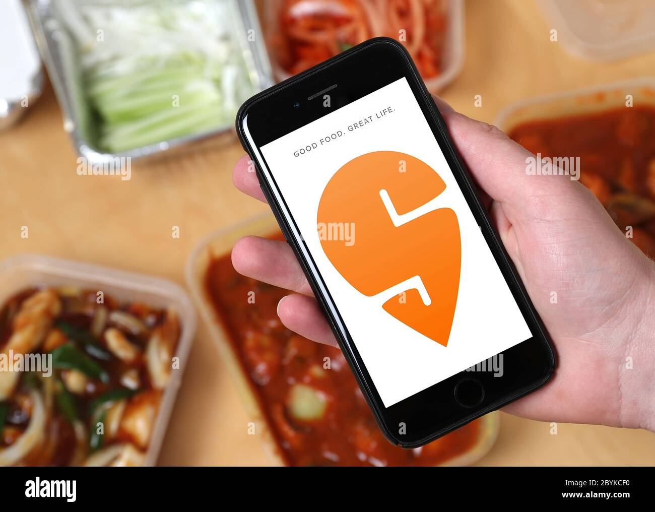 Swiggy food delivery app Stock Photo