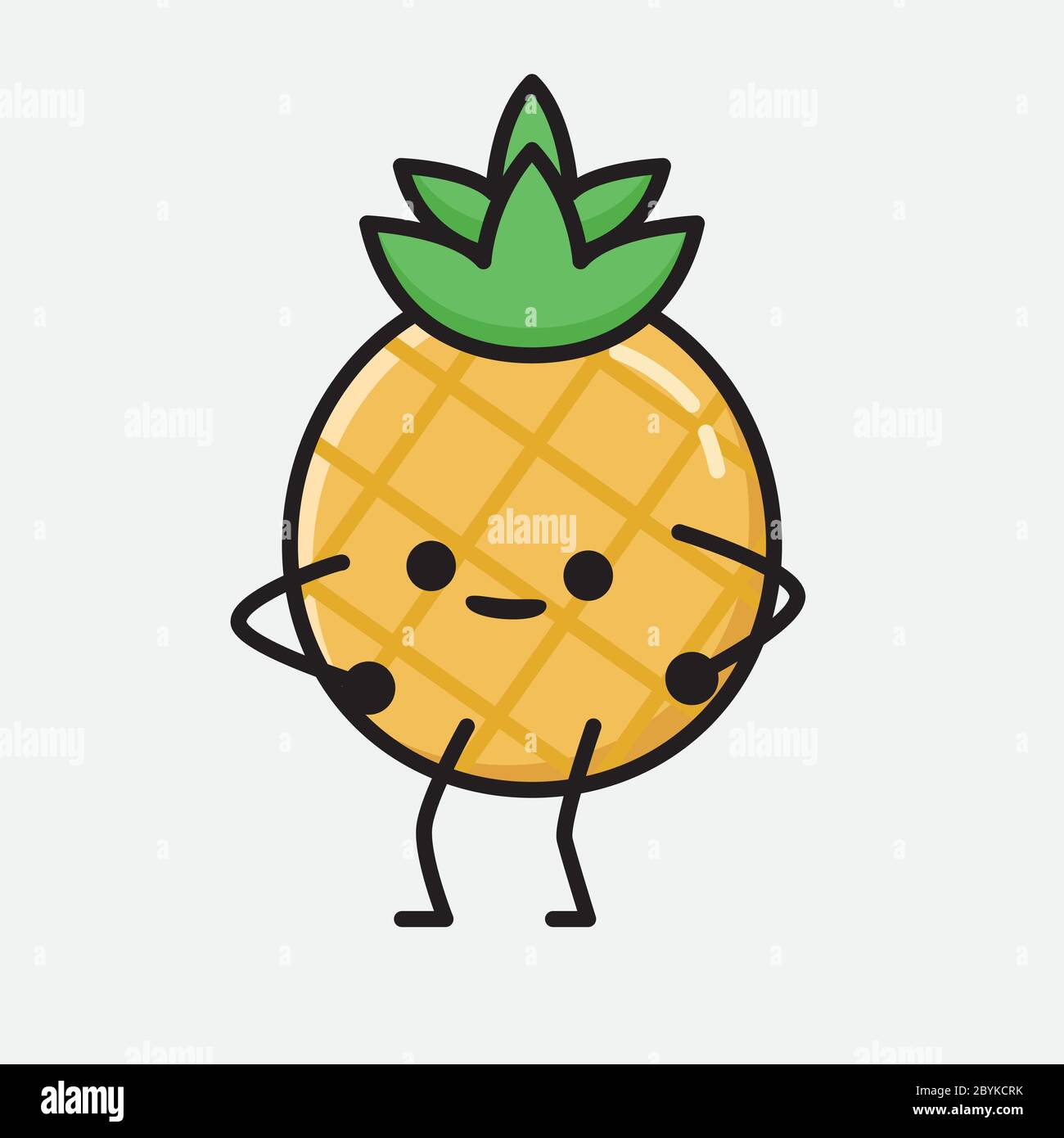 An illustration of Cute Pineapple Fruit Mascot Vector Character in Flat ...