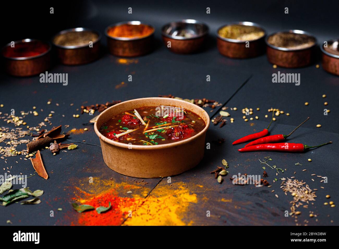 Indian food and spicy spices, stylish photos for the menu Stock Photo ...