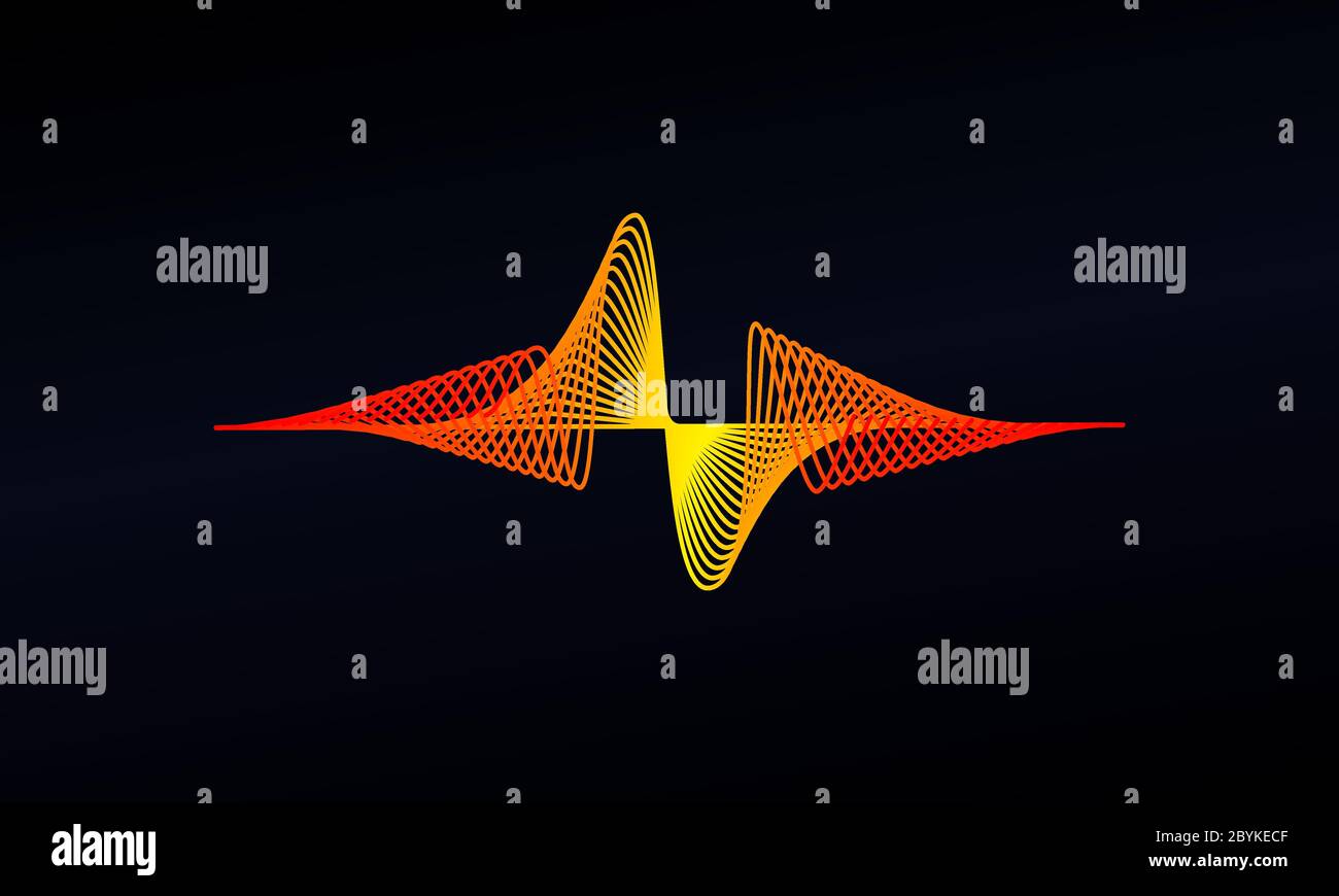 Abstract sound wavy music equalizer lines surface icon on isolated background. EPS 10 vector. Stock Vector