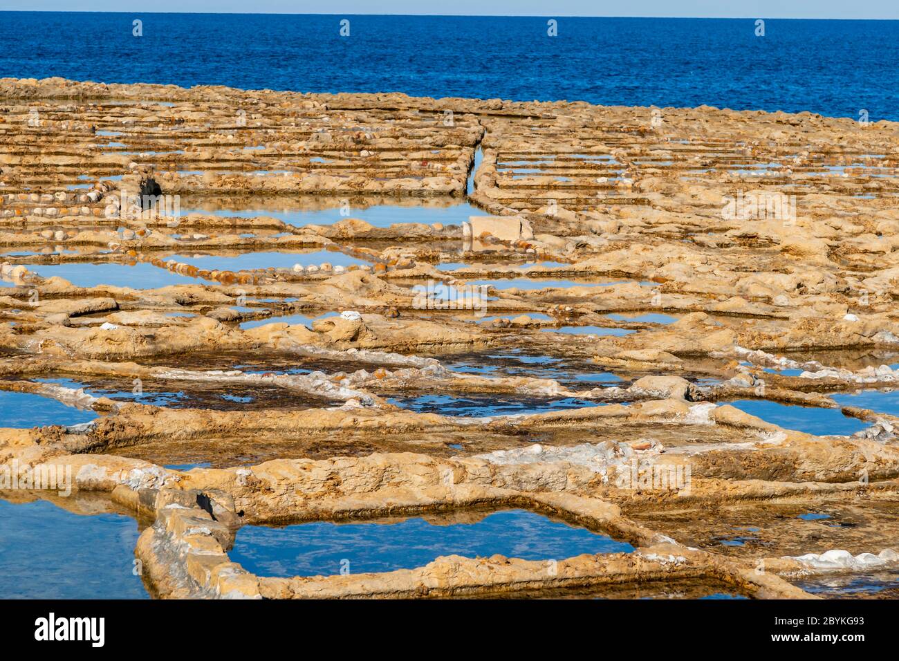 Gozo Sea Salt Production in Żebbuġ, Malta Stock Photo