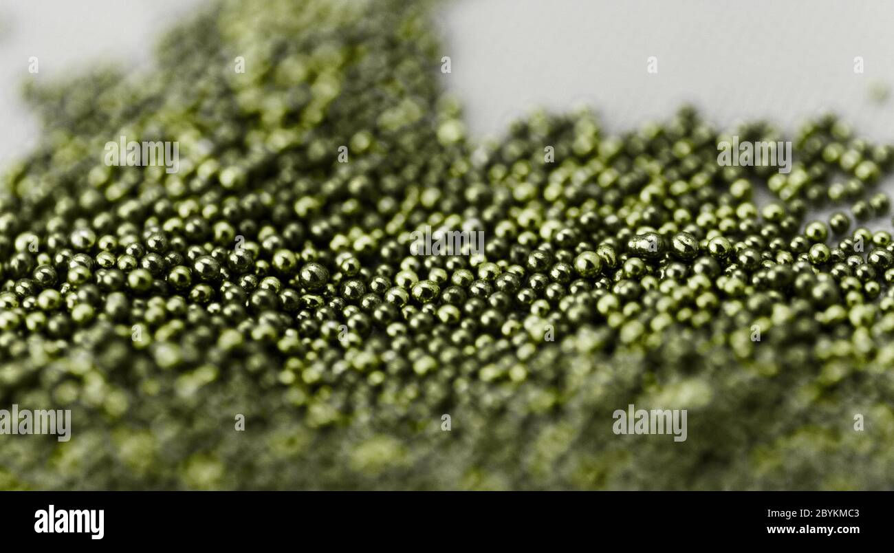 Pile green balls of bead suitable for Background and texture Stock Photo