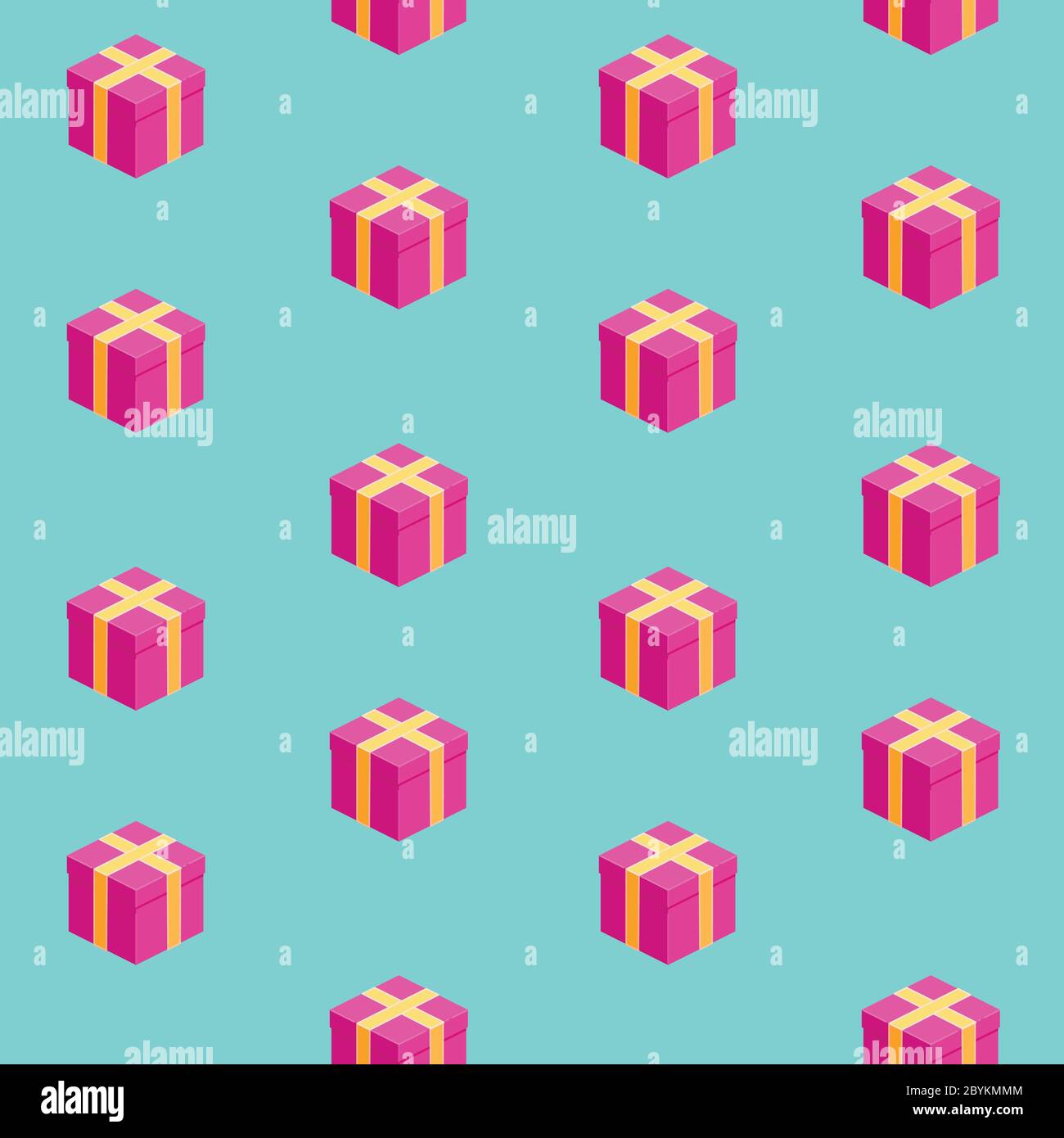 Vector isometric gift boxes seamless pattern Stock Vector