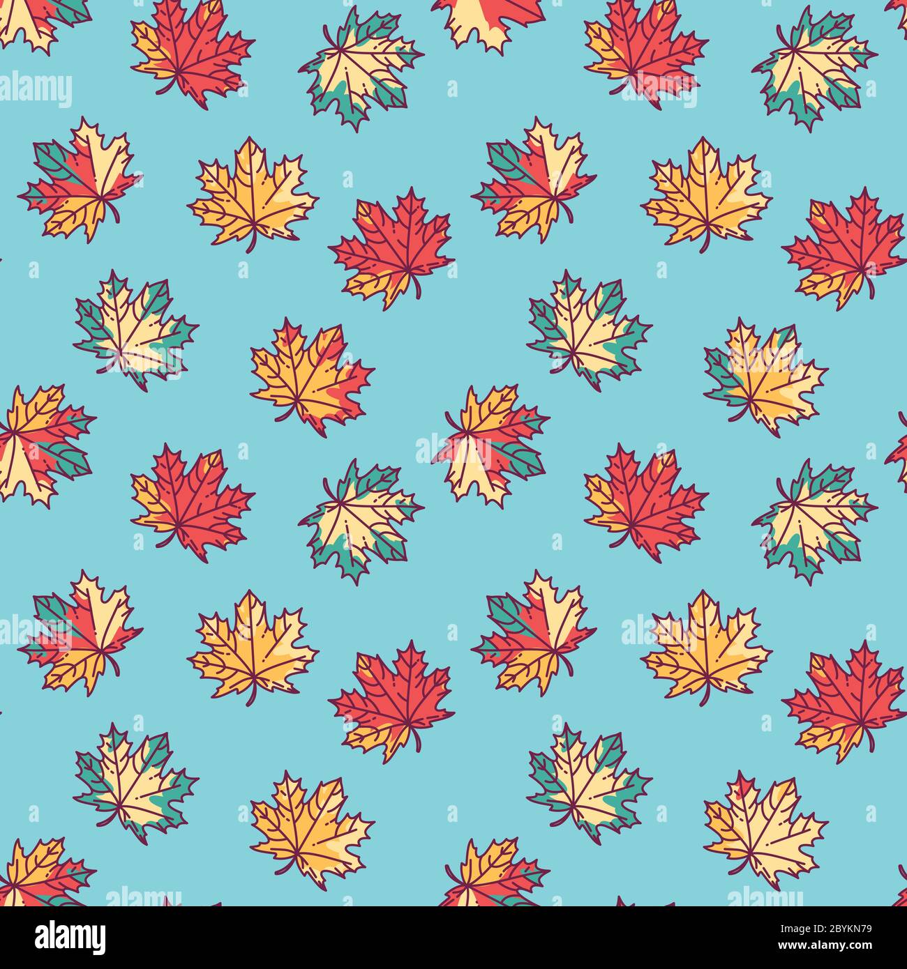 Seamless pattern with flat maple leaves Stock Vector Image & Art - Alamy