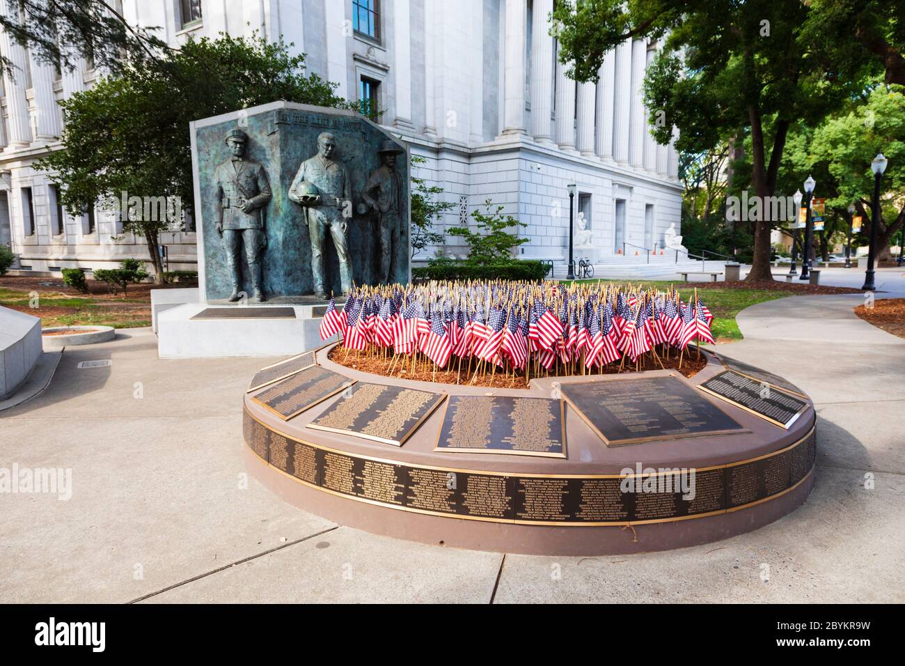 California Peace Officer Memorial, in front of the State Library. !0th Street, Sacramento, California, United States of America Stock Photo