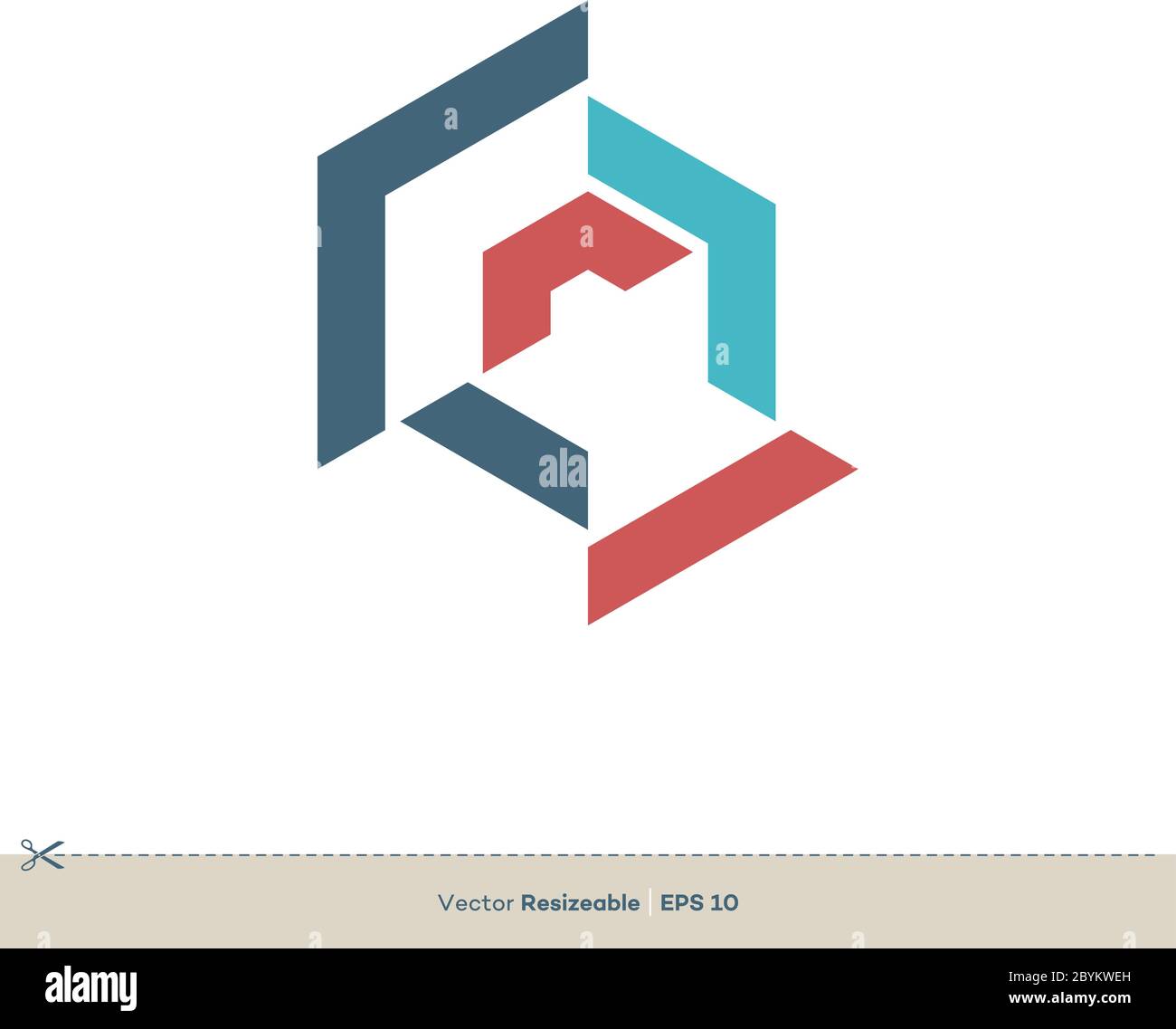Abstract Hexagon Shape Vector Logo Template Illustration Design. Vector EPS 10. Stock Vector