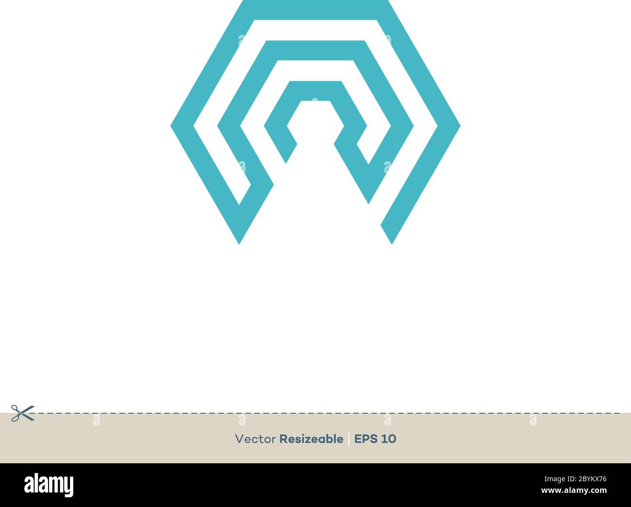 Abstract Hexagon Shape Vector Logo Template Illustration Design. Vector EPS 10. Stock Vector