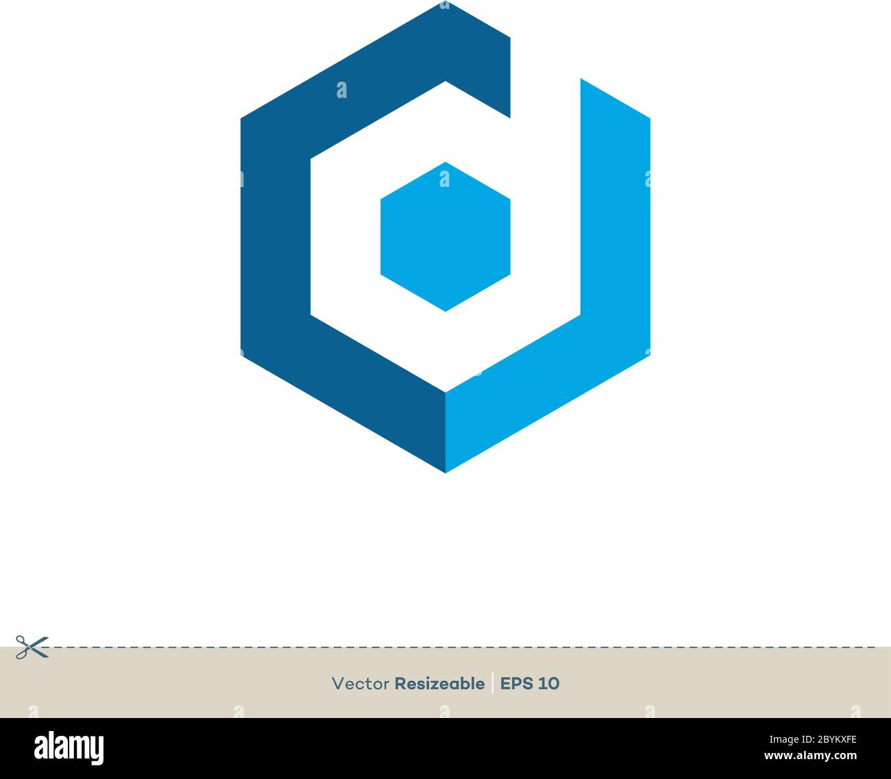 Letter D Hexagon Shape Vector Logo Template Illustration Design. Vector EPS 10. Stock Vector