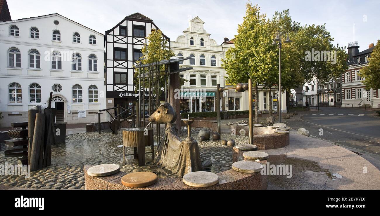 Old Market and fountain, Kamen, Germany Stock Photo - Alamy
