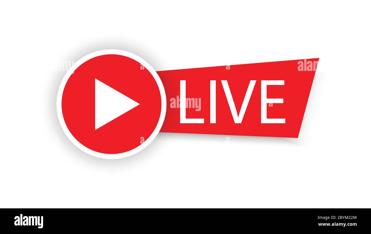 Live streaming logo banner vector design.button icon live streaming