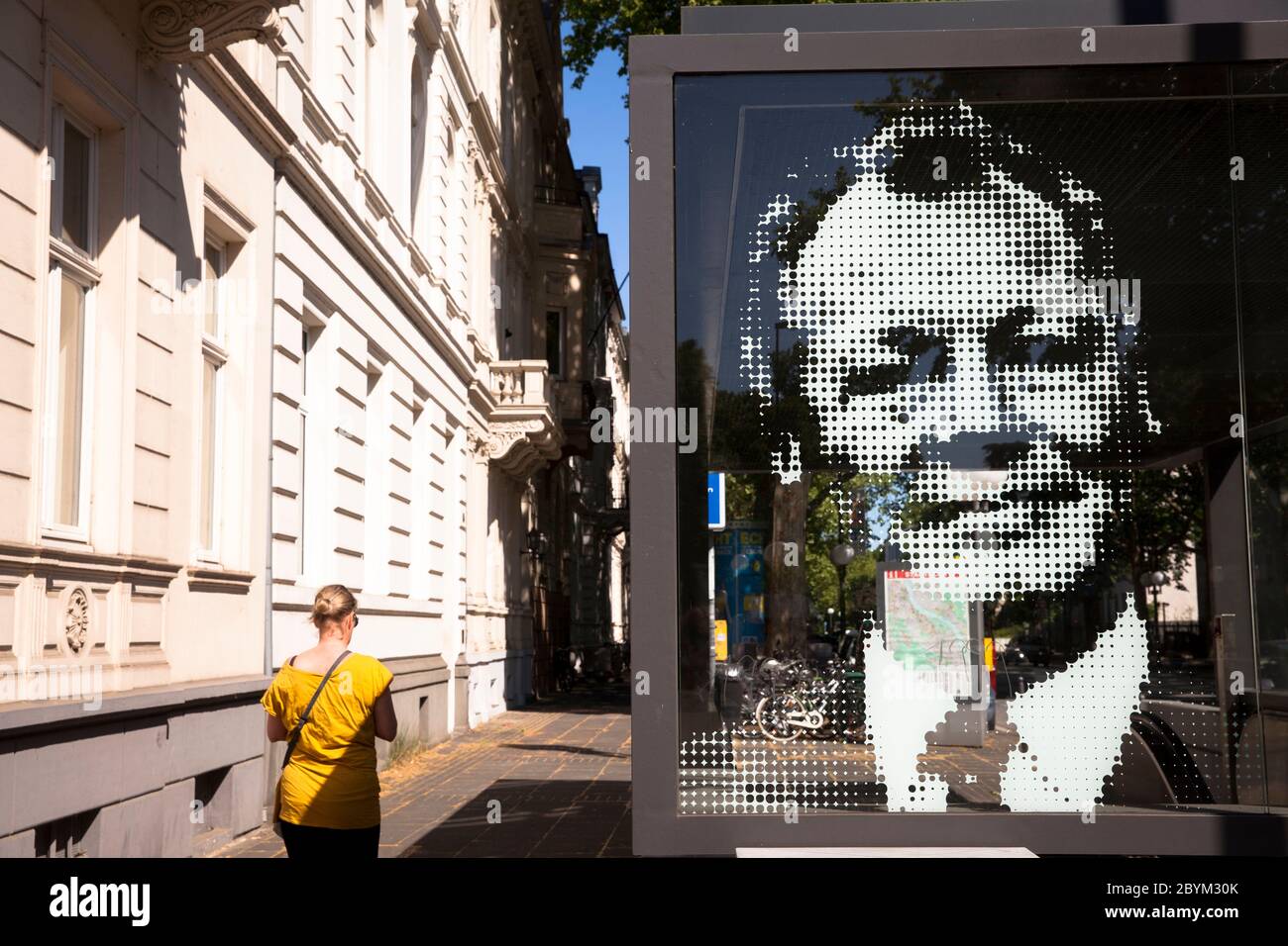 portrait of the former Federal Chancellor Willy Brandt at the underground station at the Federal Audit Office, Bonn, North Rhine-Westphalia, Germany. Stock Photo