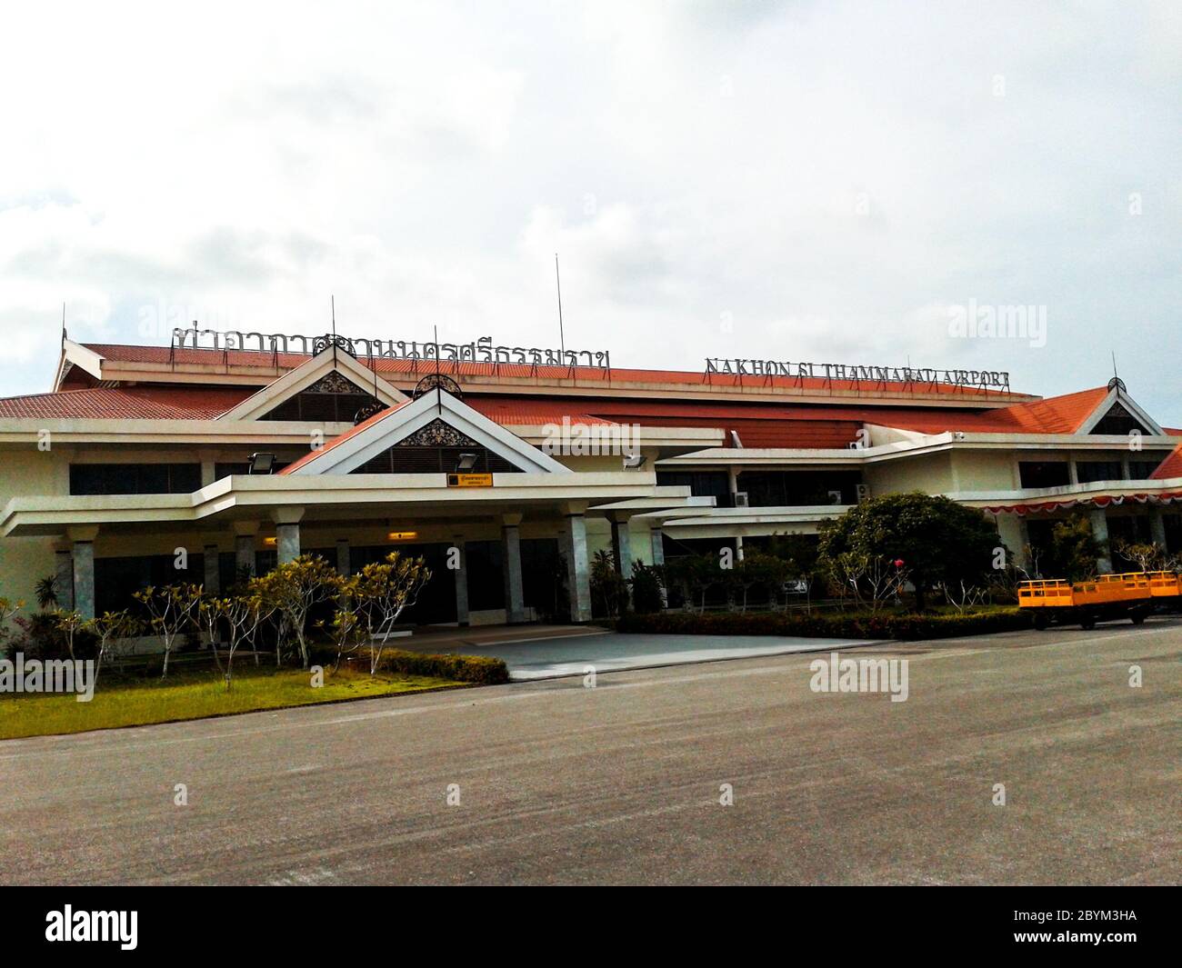 nakhon thammarat airport thailand, landing near the terminal Stock Photo -