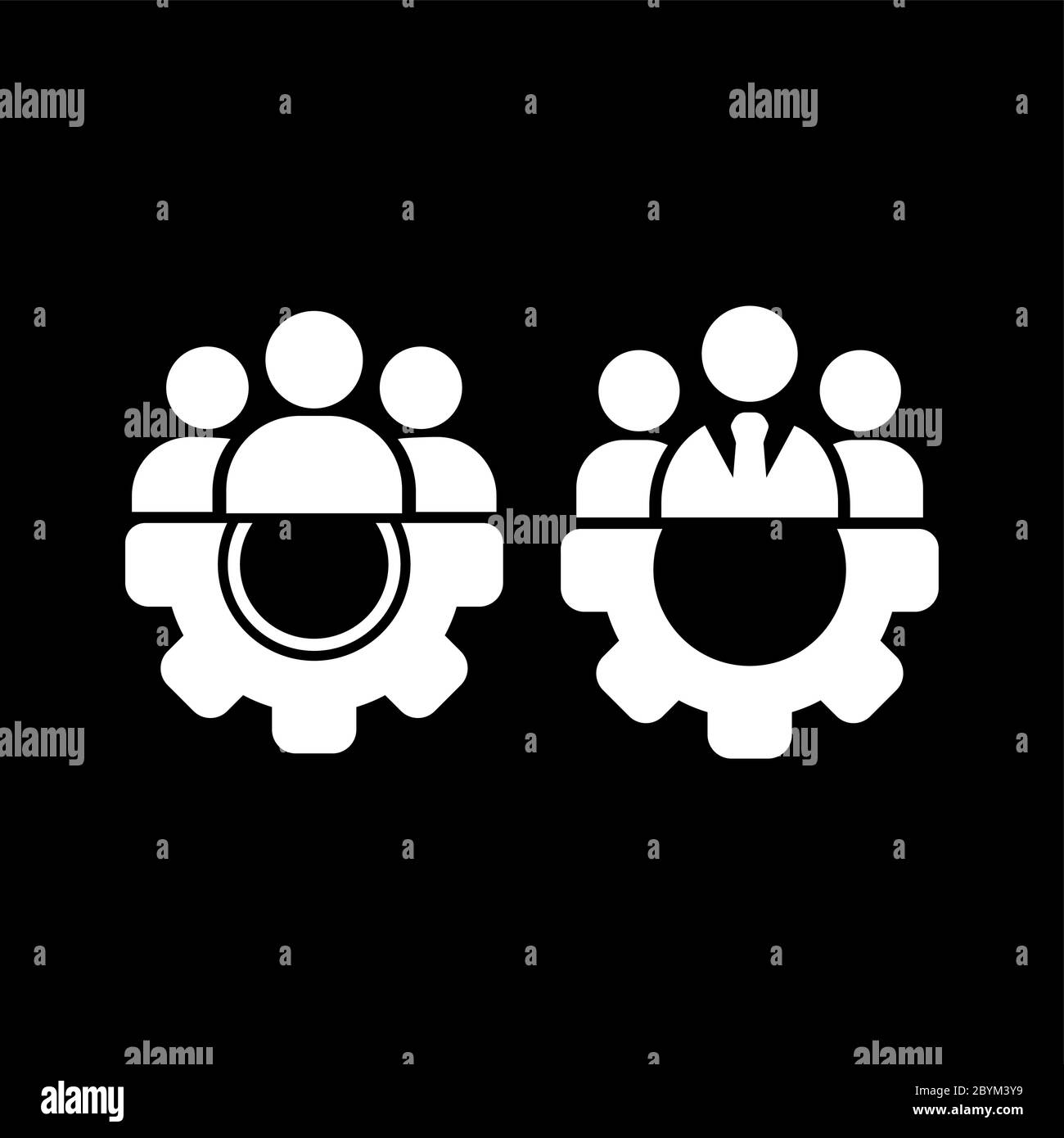 Office staff management icon Black and White Stock Photos & Images - Alamy