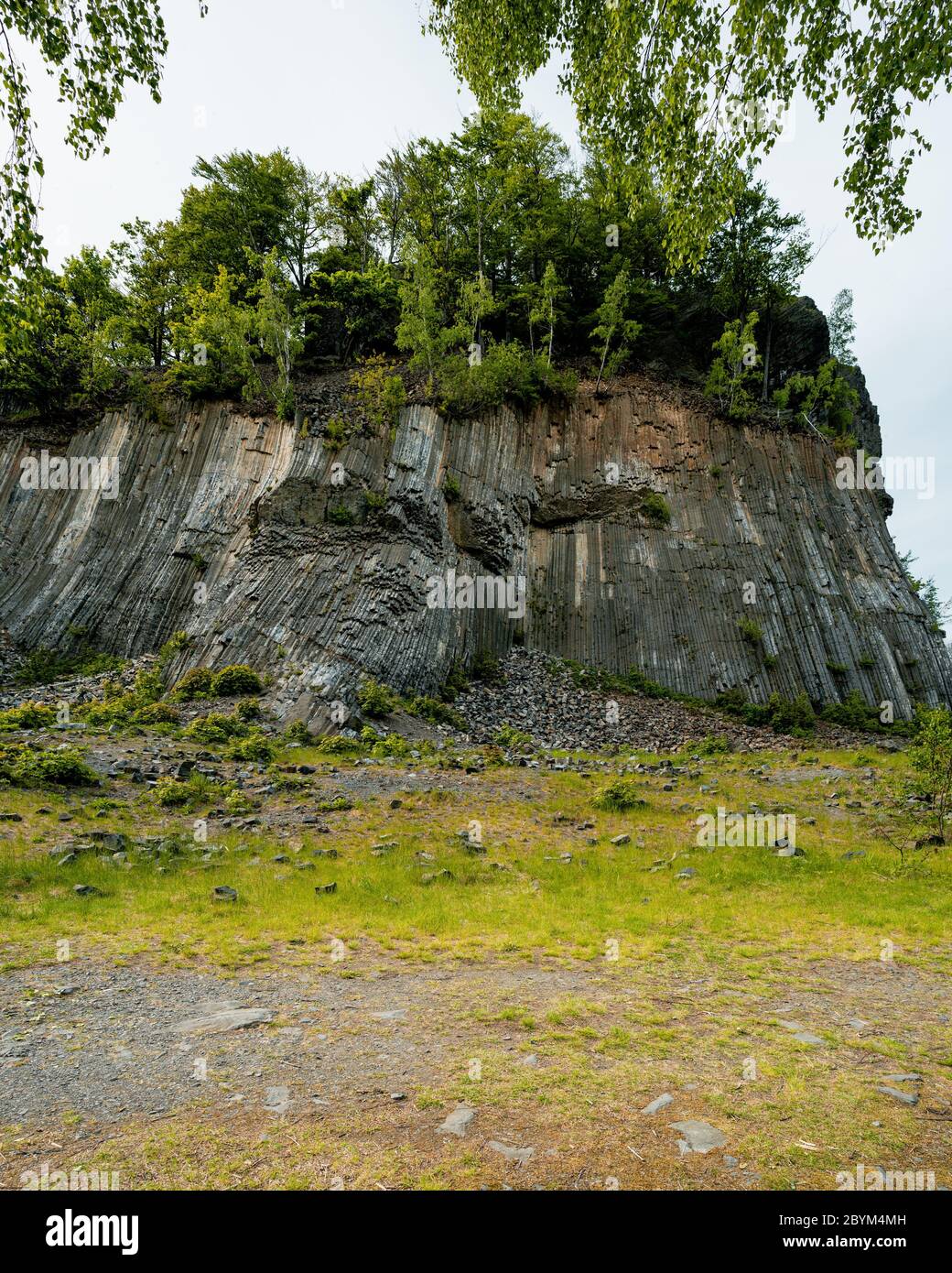Scenic landscape of Lusatian Mountains view of Basalt rock (Zlaty vrch