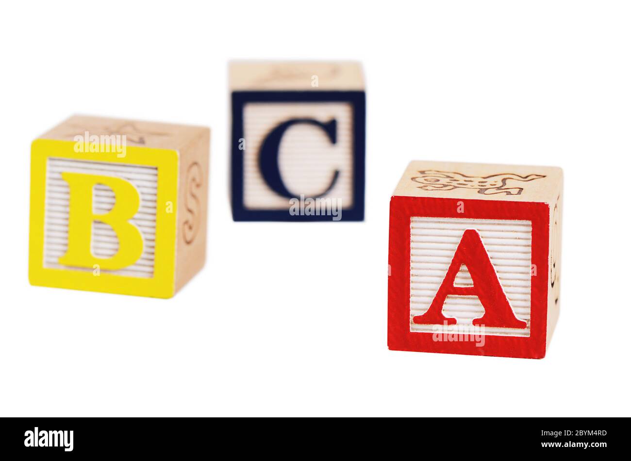 Wooden cubes isolated on white background Stock Photo - Alamy