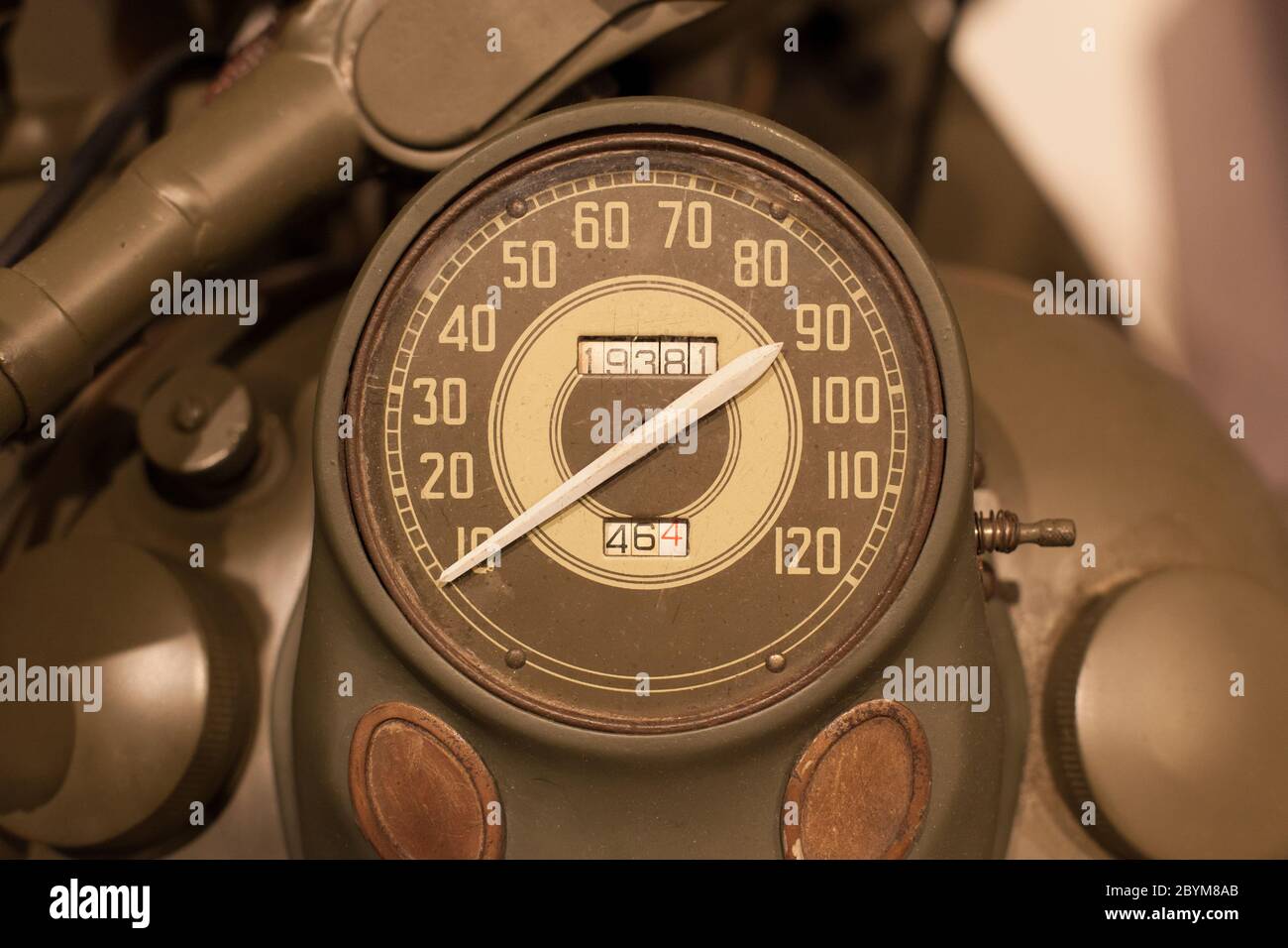 Old style of motorcycle speedometer Stock Photo Alamy