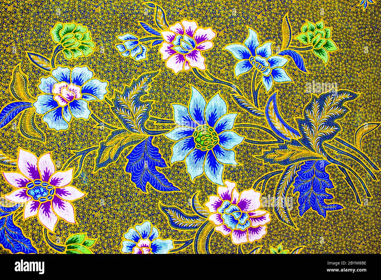 batik sarong  pattern background in Thailand, traditional batik sarong in Asian Stock Photo