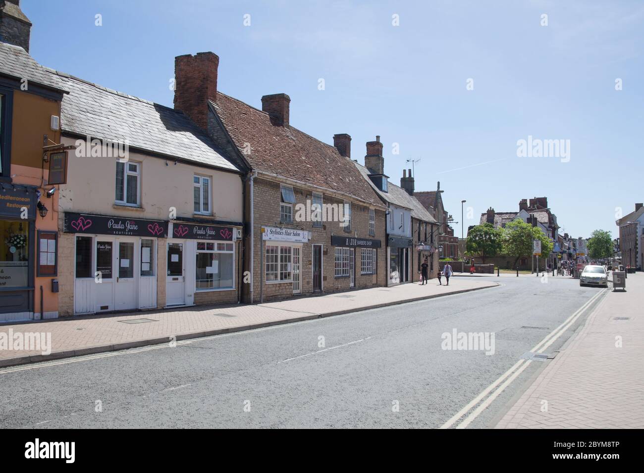 Business premises on Bell Lane in Bicester, Oxfordshire in the UK Stock Photo