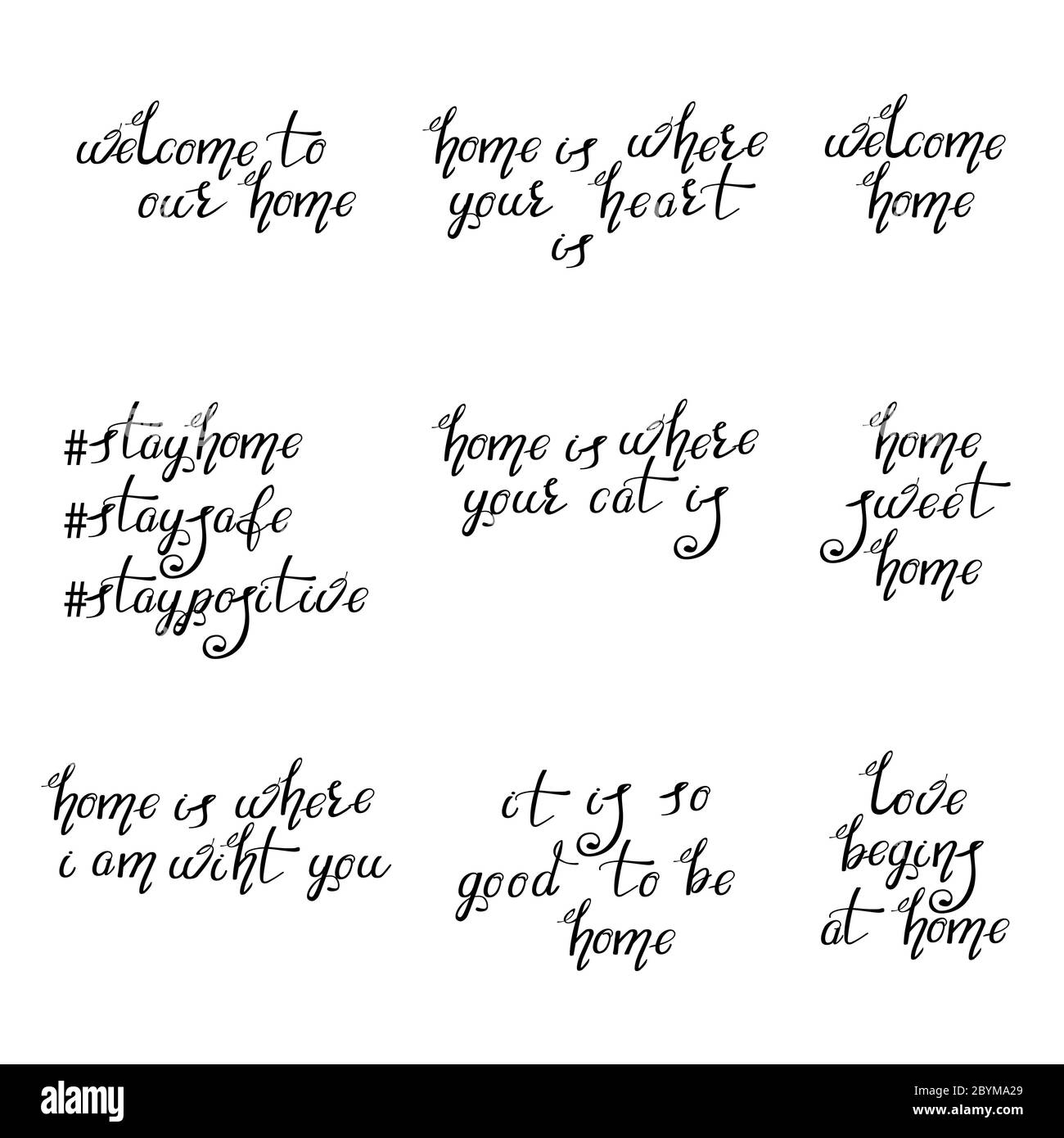 Lettering Typography Poster. Calligraphic Quotes for Posters, Home decorations, Cards. Motivational Hand Written Sign Stock Photo