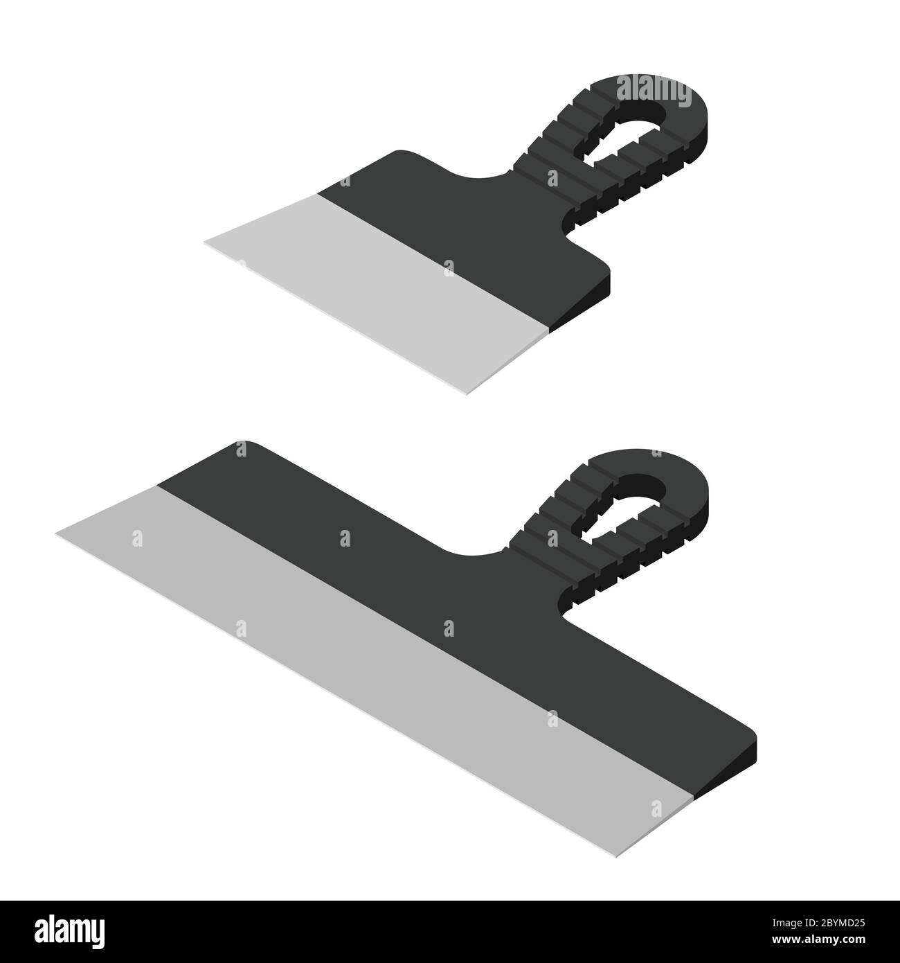 Putty knife set vector isolated on white background isometric view Stock Vector