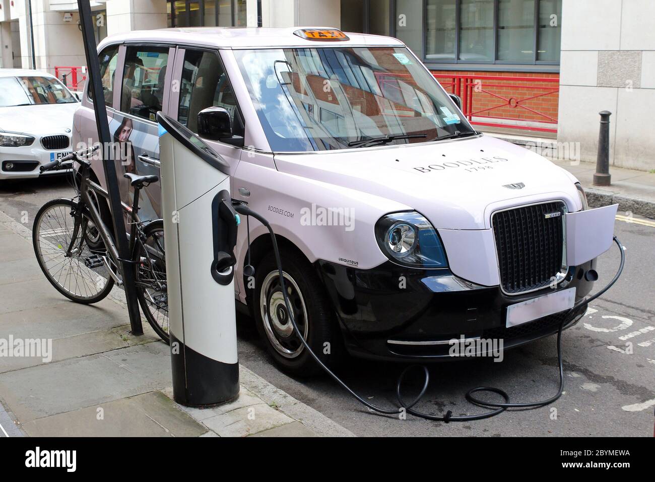 13.08.2019, Windsor, Berkshire, United Kingdom Electric car taxi is