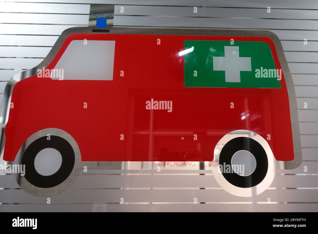 08 11 19 Berlin Germany Sticker Of An Ambulance On Window Pane 00sd312caroex Jpg Model Release No Property Release No C Caro Imag Stock Photo Alamy